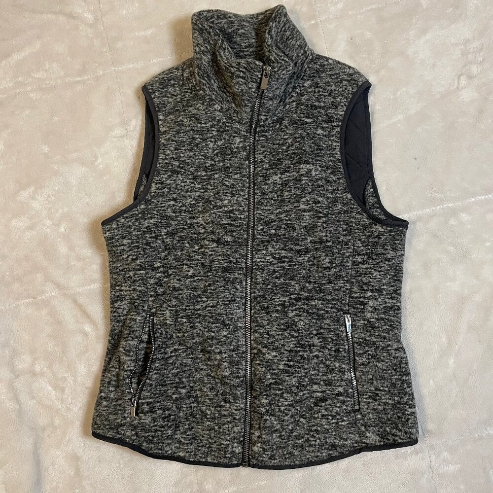 Abercrombie and Fitch Quilted Soft Shell Vest Gray and Black Women's Size Small